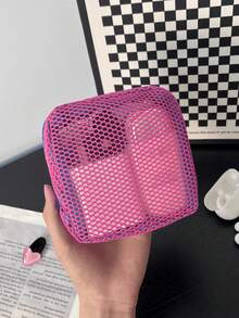 1pc Macaron Color Fresh Style High-Quality Multifunctional Mesh Storage Bag, Cute Wallet Design, Portable Makeup Bag, Zipper Tissue Storage Bag And Sanitary Pad Storage Box, Suitable For Home, Travel, Vacation And School For Girls, Multifunctional Storage For Small Items - Multicolor - View 10