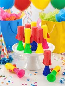 20/10/5/2/1pc Colorful Foam Rocket Launchers, Space Themed Rocket Slingshots, Interactive Flying Rocket, Mini Rocket Launcher Party Supplies, Birthday Party Favor Fillers, Carnival Prizes, Christmas & Halloween Celebration Presents(Random Color) - Multicolor - View 3