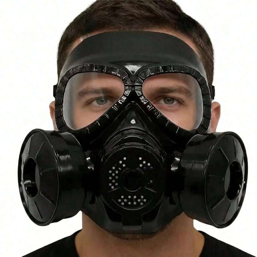 1pc Halloween Costume Gas Mask, Mad Max Apocalypse Zombie Gas Mask, Real-Life CS Field Combat Gear, Full Face Protection Seal Team Gas Mask, Party Decoration Mask (Decorative Mask, No Anti-Virus Function) - View 1
