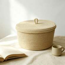 2pcs/Set Handwoven Storage Baskets, Suitable For Home Decor And Storage, Applicable For Bedroom, Living Room, Bathroom, Study And Bedside Table, Can Store Cosmetics, Toys And Bathroom Supplies, Made Of Seagrass And Rattan - Multicolor - View 16