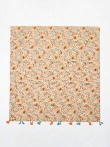 1 pieza Pañuelo con estampado geométrico y borlas - Multicolor - Ver 2