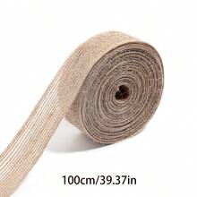 天然黃麻繩網格緞帶，DIY手工藝、婚禮裝飾與居家裝飾編織緞帶，禮物花卉蛋糕包裝緞帶，大地色米色紋理圖案，適用於節日派對與禮物包裝，手工材料 - 多色 - 查看 8