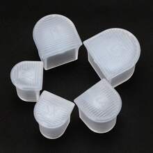 2 Pairs Invisible Matte Translucent Heel Protectors, Square Toe Stiletto High Heel Shoe Silencers, Anti-Scratch Wear-Resistant Heel Covers - Clear - View 5