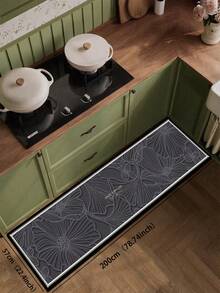 1pc Vintage Elegant Embossed Pattern 3.5mm Cuttable Small Rug, Non-Slip Kitchen Mat Suitable For Living Room, Laundry Room, Entrance Doormat, Indoor Decor - View 17