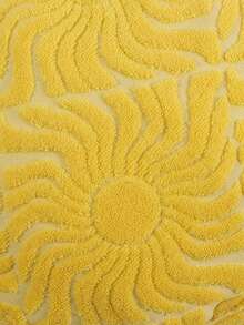 1 pieza Gorro de cubo estilo casual de calle con decoración de jacquard de poliéster con diseño de onda solar, patrón geométrico 3D, primavera verano otoño invierno - Amarillo girasol vintage - Ver 5