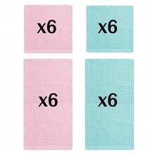 Waffle Washcloths 6/12/24 Pack, Washcloths For Body And Face, 10x10/10x19 Inch Small Large Face Washcloths, Super Soft And Gentle Face Towels On Sensitive Skin - Pink + Blue - View 12