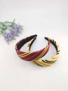 1 buah Bando Kasual Bergaris Bahan Poliester Tebal Berbahan Spons, Cocok untuk Pemakaian Sehari-hari - MultiWarna - View 3