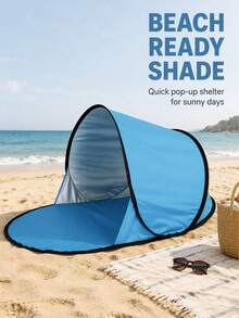 1-Second Quick Setup Beach Sun Shelter Tent, Beach Sun Shelter Tent, Camping Tent, Polyester Material, Suitable For Beach Travel, Camping, Picnic, Outdoor Leisure, Portable UV Protection Sun Shelter Tent, Suitable For Beach Vacation, Fishing, Hiking - Multiple Styles - View 14