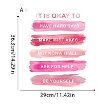 1pc Motivational Quote Print Wall Sticker, Removable PVC Self-Adhesive, Suitable For Bedroom, Living Room, Study Room Decoration - Inspirational Quotes Wall Stickers - View 5