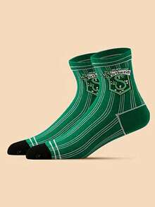 Warner Bros 1/4 Pairs Harry Potter Breathable House Socks, Vintage Collegiate Style With Hogwarts House Pattern, Perfect Gift For Halloween And Christmas - Multicolor - View 15