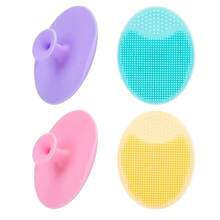 3pcs Silicone Facial Massage Brush With Suction Cup | Gentle Exfoliating Facial Brush, Suitable For Cleansing Face And Body During Shower, Skincare Tool - Multicolor - View 1