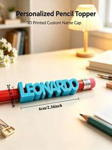 Customized Name 3D Printed PLA Pencil Topper, Personalized Back To School Small Gift, Cute Customized Stationery Gift, Pencil Topper Only, Pencil Not Included - Multicolor - View 4