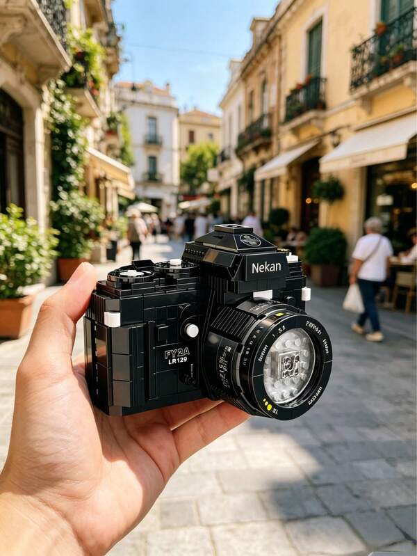 455pcs High-End Mini Vintage Camera Modular Assembly Kit, DIY Retro Photography Themed Design, Suitable For Desktop Decoration, Can Be Used As Holiday Gift Or Birthday Gift For Photography Enthusiasts