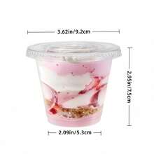 50/40/30/20/10pcs Reusable Ice Cream Cups Chocolate Milk Cups, Perfect For Dinner Dessert, Mousse, Pudding, Home And Kitchen, Office, Wedding, Party, Birthday, Picnic, Dessert Table, Baking, Graduation Gift, Kitchen Gadget, Dessert Cup, Popcorn, Candy, Coffee Beans, Fruit, Can Be Used As Gift, Essential For Kitchen Baking - Transparent - View 4
