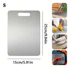 SMEGGEMS 1 buah Talenan Stainless Steel, Tebal, Mudah Dibersihkan, Alas Persiapan Dapur, Cocok untuk Daging, Sayuran, dan Buah-buahan, Anti Selip dan Tahan Lama, Ideal untuk Dapur Kecil, RV, dan Ruang Makan di Rumah - Perak - View 15