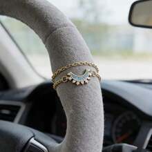 1 Pair Beautiful Car Interior Decorative Chains, Shiny Stone Sun And Moon Decorative Chains, Car Steering Wheel Decorative Chains, Daily Decorative Bracelets, Home Decorative Chains - Sun and Moon Steering Wheel Chain - View 6