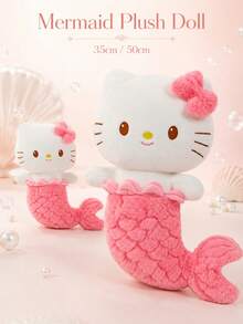 SANRIO 1件美人魚毛絨玩偶睡眠枕，生日禮物、陪伴禮物、情人節禮物、紀念品，適合親子互動 - 粉色 - 查看 2