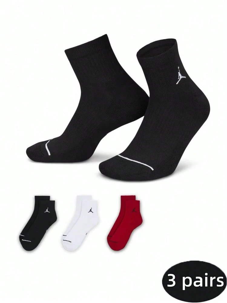 Nike Jordan 三雙男女同款飛人logo中筒透氣籃球訓練襪中筒襪TM通用情侶款 - 彩色 - 查看 1