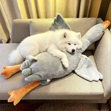 1pc Plush Dog Toy, Pet Dog Companion Duck, Durable Chew And Scratch Toy, Keeps Dog Entertained And Consumes Energy, Relieves Stress, Suitable For Large, Medium And Small Pets, Dog Toy, Dog Supplies, Pet Supplies, Soft Duck, Happy Puppy, Gift For Cats And Dogs, Halloween/Thanksgiving/Christmas Gift. - Multicolor - View 4