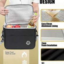 Large Lunch Bag, Insulated Lunch Box, Soft Insulated Cooler Tote Bag For Adults Men And Women, Multi-Color, Suitable For Work, Picnic Or Travel - Multicolor - View 7