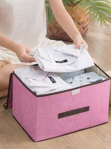 2pcs/1pc Foldable Storage Box, Portable Organizer For Clothes, Underwear, Socks And Other Items, Dust-Proof And Moisture-Proof Closet Storage Device, Wardrobe Organizer, Vanity Organizer, Dormitory Clothes, Toys, Books, Snacks And Miscellaneous Storage Tool, Linen Foldable Storage Container, Multi-Functional Home Storage Box, Clothes Organizer - Multicolor - View 4