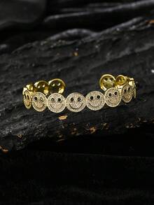金色笑臉手鍊，精緻極簡百搭，適合約會、聚會、派對禮物，美感十足 - 彩色 - 查看 4