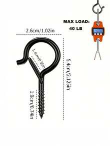 5/10/20/30pcs Heavy Duty Metal Screw Hooks, Suitable For Indoor/Outdoor Use - Great For Hanging Plants, LED Lights, Wind Chimes And Garage Decor - Multicolor - View 3
