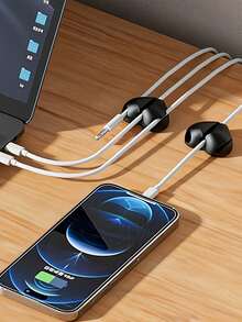 Multi-Color Self-Adhesive Cable Management Clips, Compatible With C/Lightning/Micro Cables, Space-Saving, Suitable For Desk, Bedside, Car, Office, No Tools Required, Easy Installation, Say Goodbye To Messy Cables - Multicolor - View 5
