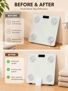2pcs Weighing Scale Storage Rack, Multi-Functional Electronic Scale Storage Rack, Space-Saving Slotted Storage, File Stacking Bracket, Suitable For Small Spaces Such As Bathrooms/Kitchens/Living Rooms/Wardrobes, Upright Shelf, Storage, Bracket - Multicolor - View 2