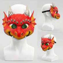 萬聖節火龍面具 PU 泡棉動物面具 嘉年華 Cosplay 道具 - 彩色 - 查看 4