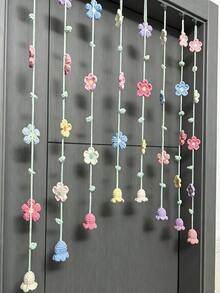 Handmade Crochet Door Curtain Decor Set (9 Strands) | Crochet Window Curtain Decor | Living Room And Bedroom Decor | Crochet | Decorative Accents Party Decor | Holiday Gift - Multicolor - View 6