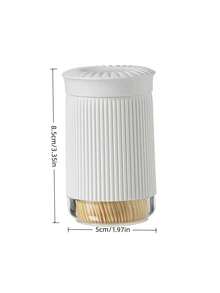 1pc Vertical Striped Plastic Toothpick Holder, Dust-Proof Sealed Desktop Dispenser, Suitable For Home Kitchen, Restaurant, Hotel, Cafe, Catering Store, Bar Countertop Decoration, Toothpicks Not Included - View 3