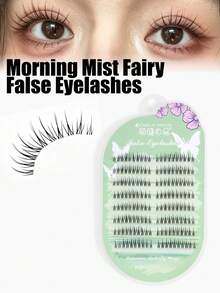 MENGJIESHANGPIN [Seri Elf] 80 Gugusan Bulu Mata Palsu Elf Morning Mist Kapasitas Besar, Halus & Padat, Jernih & Transparan, Tampak Hidup di Kamera, Dirancang untuk Memperbesar Mata - View 1