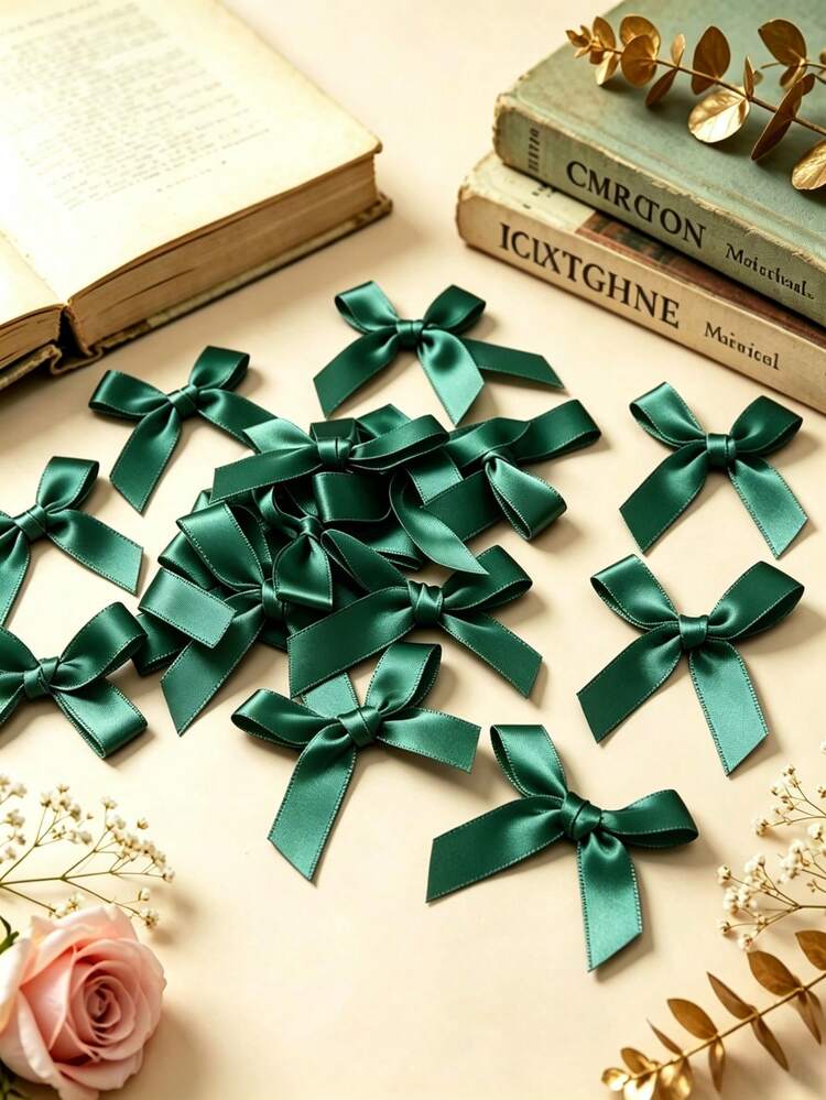 (50pcs/Pack) 4cm Ribbon Bows, Multiple Colors Available, Suitable For Gift Decoration And Hair Clip/Headband Making, Valentine's Day Gift - 4cm Ribbon Bow - View 9