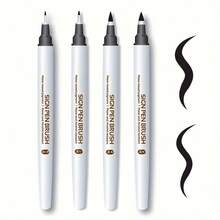 4pcs Calligraphy Brush Pens, 4 Sizes, Suitable For Calligraphy, Painting, Signing, Journaling Beginner Set, With Fade-Resistant Black Ink 0.6mm/0.7mm/0.8mm/1mm - Beautiful Pen - View 1