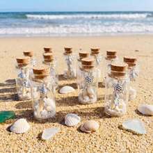 100 Sets DIY Mini Glass Bottle With Cork Stoppers And Ocean Decorative Pendant Nautical Necklace Ornaments Message Bottle Message In Wish Jar Kit For Beach Party Wedding Baby Shower Decor - Colorful - View 8