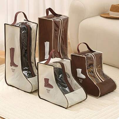1/2/3 Packs Travel Shoe Bags, Boot Storage Bags, Dustproof Ankle Boot Protector Bags With Handle, Portable Waterproof Short Boot, Men And Women Shoe Organizer Bags (Ankle Boots)
