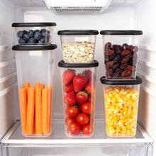 6/24pcs Plastic Food Storage Containers With Lids, Stackable Kitchen Pantry Organizer For Dry Goods, Snacks, Pasta And Meal Prep - Clear - View 2
