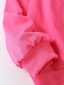 2pcs Girls Outfit, Bow Print Sweatshirt And Flare Pants, Soft Fabric Casual Streetwear - Hot Pink - View 6