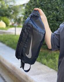 Nike Large Capacity Portable Adjustable Reflective Shoulder Crossbody Bag Waist Pack Unisex Couple Style Black - Black - View 4