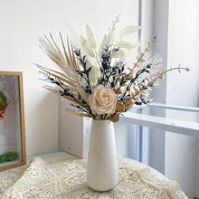 1 Bundle Luxurious Artificial Roses Eugenia Flower Bouquet Realistic Plastic Flowers For Wedding Party Vase Centerpieces Table Decorations No Container - Mix - View 3