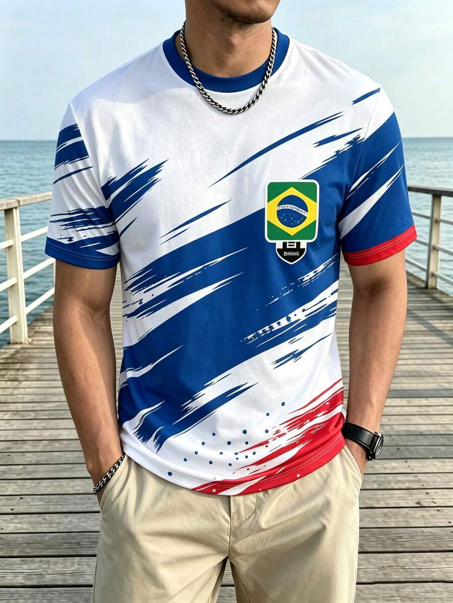 Camiseta de fútbol del Equipo Nacional de Brasil 2026, adecuada para aficionados - Azul cielo - Ver 1