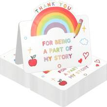 24/48 Stück Lehrer-Wertschätzungskarten, süße Dankeskarten von Schülern, lustige Regenbogen-Lehrertag-Abschlussgeschenke, Rückseite kann mit Segenswünschen beschrieben werden, Lehrertag/Schuljahresende Geschenke, für Trainer, Pädagogen und Mentoren - Übersicht 1