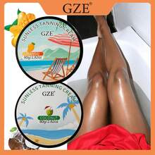Crème de bronzage sans soleil GZE 2 parfums Coco & Ananas 80g, lotion de bronzage corporel bronze, brun profond naturel sans exposition au soleil, crème de bronzage artificiel longue durée sans traces - Multicolore - Voir 2