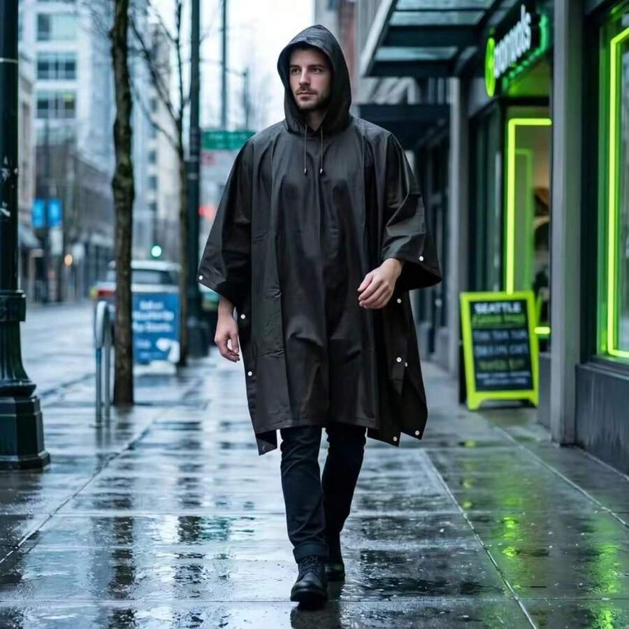 Waterproof Rain Poncho, Windproof Quick-Dry Hooded Cape, Durable Multi-Purpose, Suitable For Hiking And Camping, Outdoor Essential, Halloween Costume Cape - A - View 1