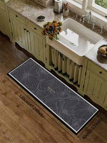 1pc Vintage Elegant Embossed Pattern 3.5mm Cuttable Small Rug, Non-Slip Kitchen Mat Suitable For Living Room, Laundry Room, Entrance Doormat, Indoor Decor - View 8