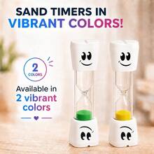 Smiling Teeth 2min/3min , Multi-Color Toothbrush Timer, Compact Fun For Brushing Teeth, Kitchen Cooking, Toilet Training, Halloween, Christmas Gift - Hourglass - View 6