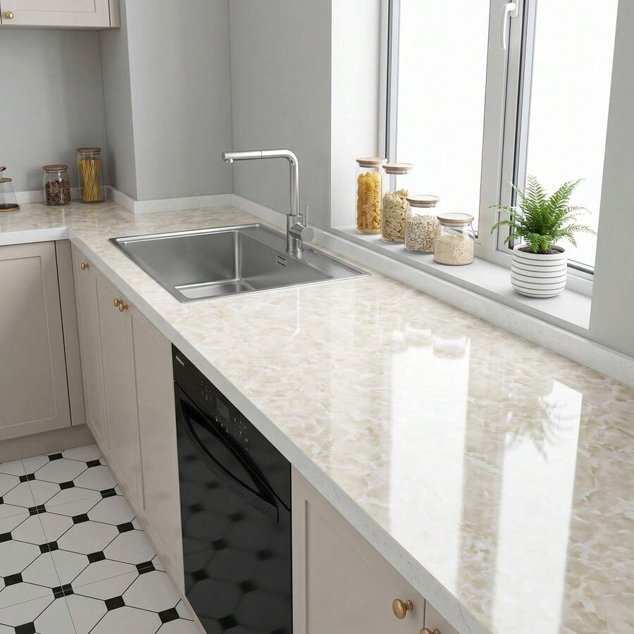 40cm Kitchen Waterproof And Oil Resistant PVC Self-Adhesive Marble Wall Sticker Easy To Clean Home Decoration Wall Sticker