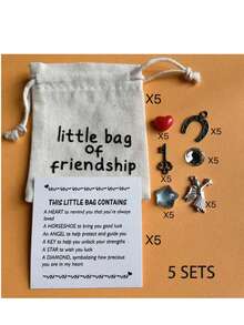 1/2/5pcs Friendship Bag Accessories Gift Set, Friendship Keepsake, Gift For Friends, Long Distance, Miss You - Multicolor - View 14