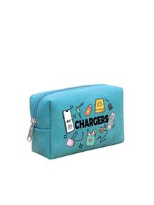 印花「Chargers」數位收納整理包，數位配件保護收納袋，線材與行動電源收納盒，適用數據線、滑鼠、USB隨身碟、充電器，可攜式電子設備收納包，防塵防刮保護線材與裝置，畢業季、開學季、教師節實用禮物，適合同事、數位愛好者，適用通勤、商務出差、校園教室、辦公桌、戶外旅行、居家收納 - 彩色 - 查看 15